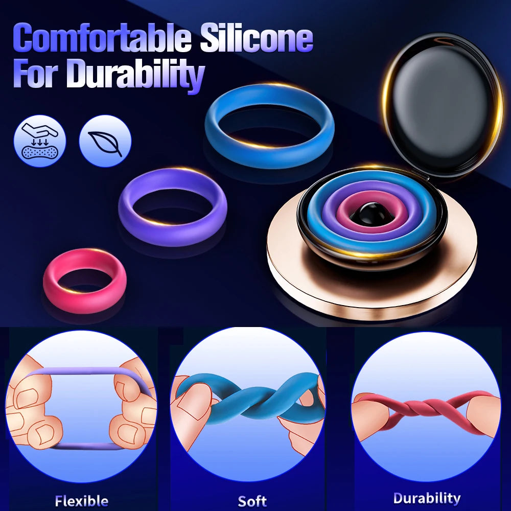 Premium Silicone C-Ring Set with Travel Case